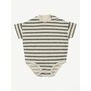 Mist Stripe Organic Terry Romper